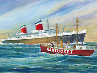 LV-112 with the SS United States passing by, c.1955